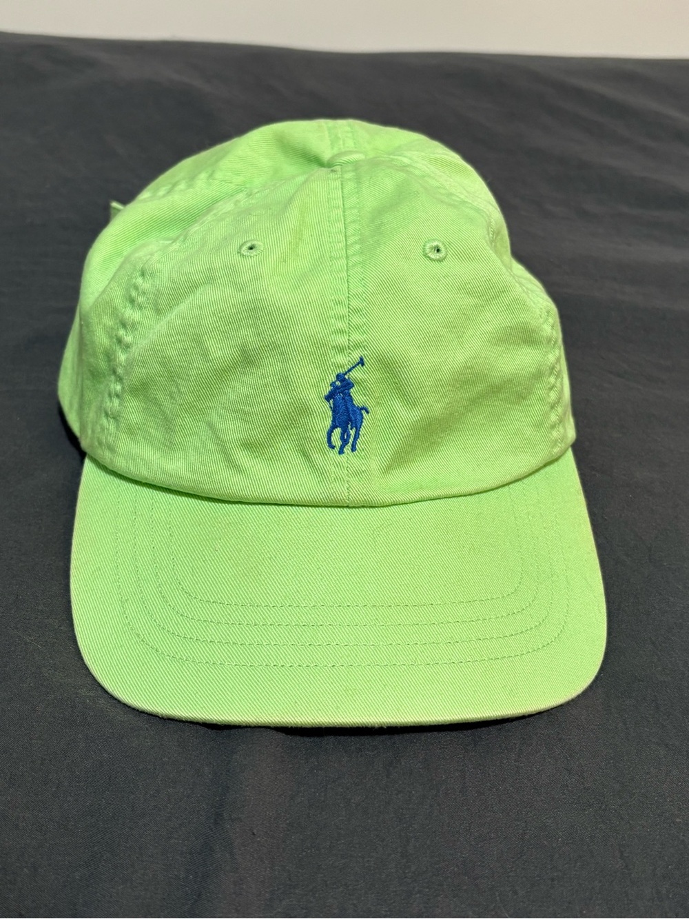 Ralph Lauren Lime Green Polo Cap with Blue Pony